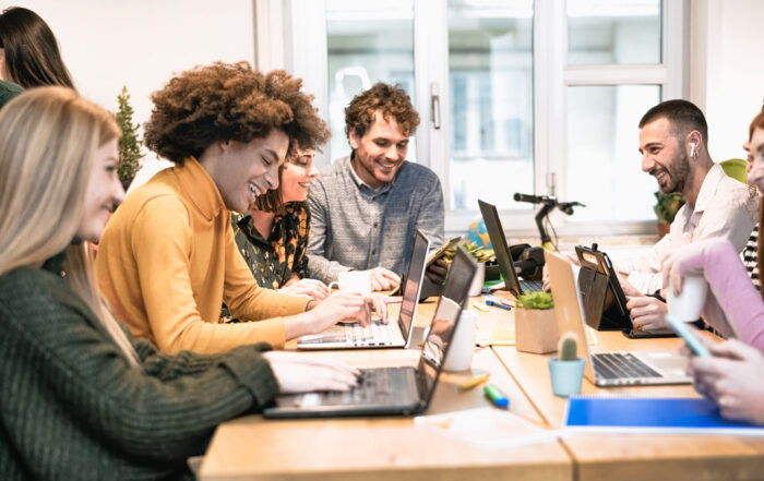 young employees meeting