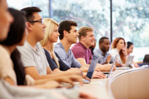 college students in class