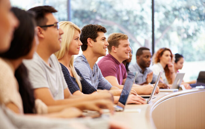 college students in class