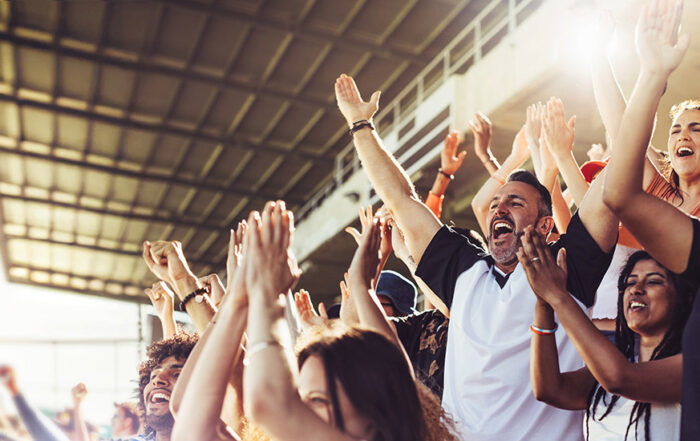 sports fans in stadium